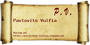 Pavlovits Vulfia névjegykártya